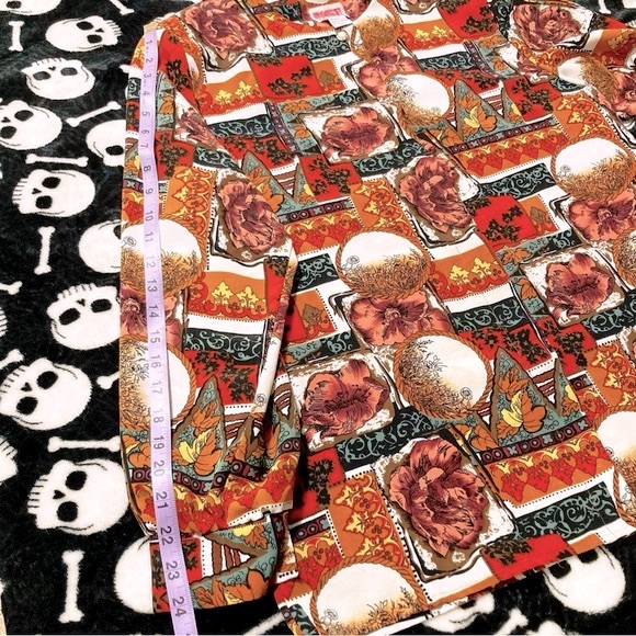 HER Vintage floral print button-down shirt ~ Autumn whimsigoth LARGE XL blouse - Picture 10 of 14